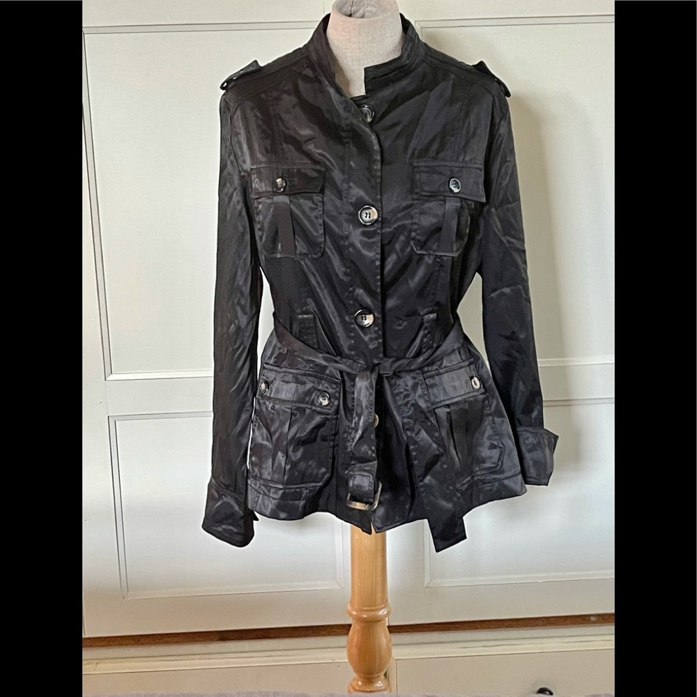 Solitaire Belted MilitaryTrench Jacket
